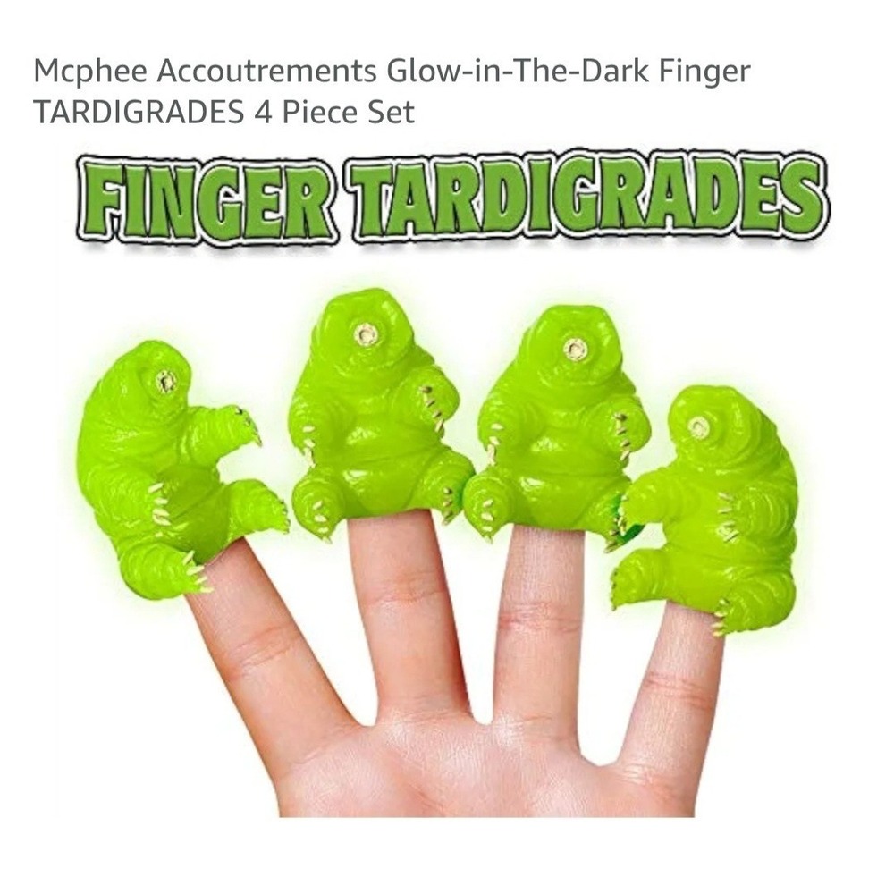 GLOW IN THE DARK FINGER  TARDIGRADES WATER‎ BEAR S  4 PACK